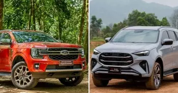 So sánh SUV 7 chỗ tầm giá 1,3 tỷ: Isuzu mu-X 2025, Ford Everest Titanium 4x2, Mazda CX-8, Hyundai Santa Fe