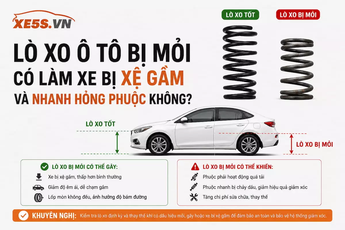 Lò xo ô tô bị mỏi