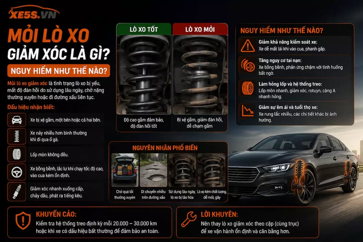 Mỏi lò xo giảm xóc 