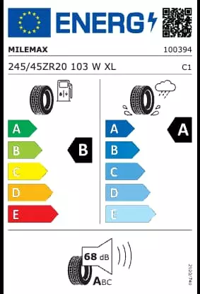 Th&ocirc;ng số lốp Milemax 245/45ZR20 103W