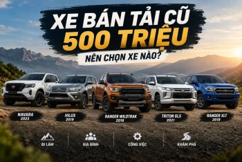 Xe bán tải cũ 500tr nên chọn xe nào: Nissan Navara 2023, Hilux 2019, Ranger Wildtrak 2018, Triton GLS 2021 hay Ranger XLT 2019?