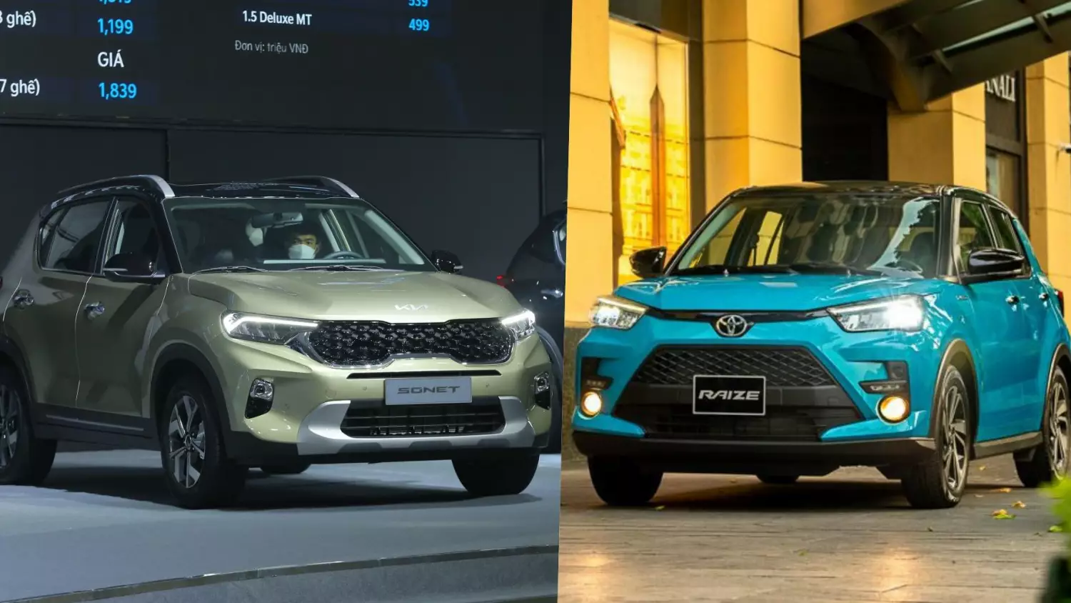 so sanh kia sonet va toyota raize