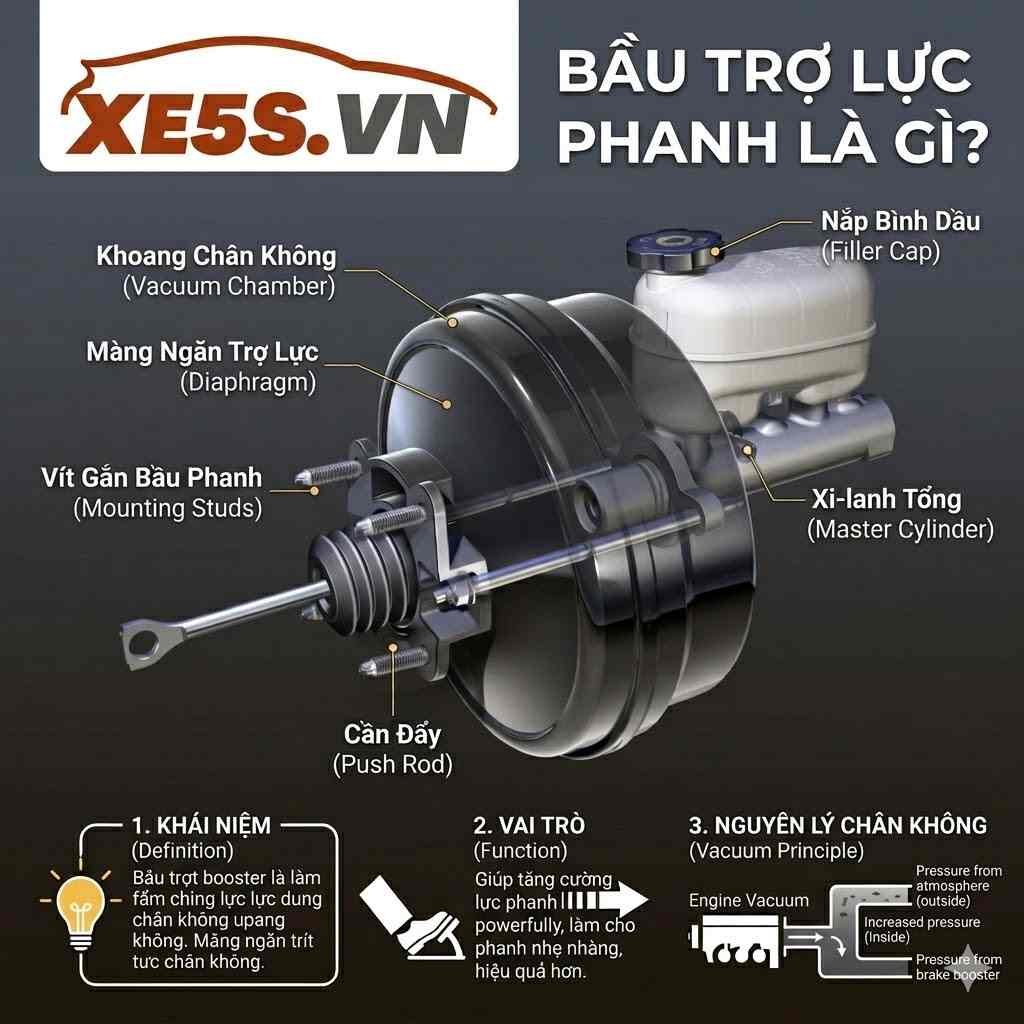 Bầu trợ lực phanh là gì? Khi nào nên thay bầu trợ lực phanh?