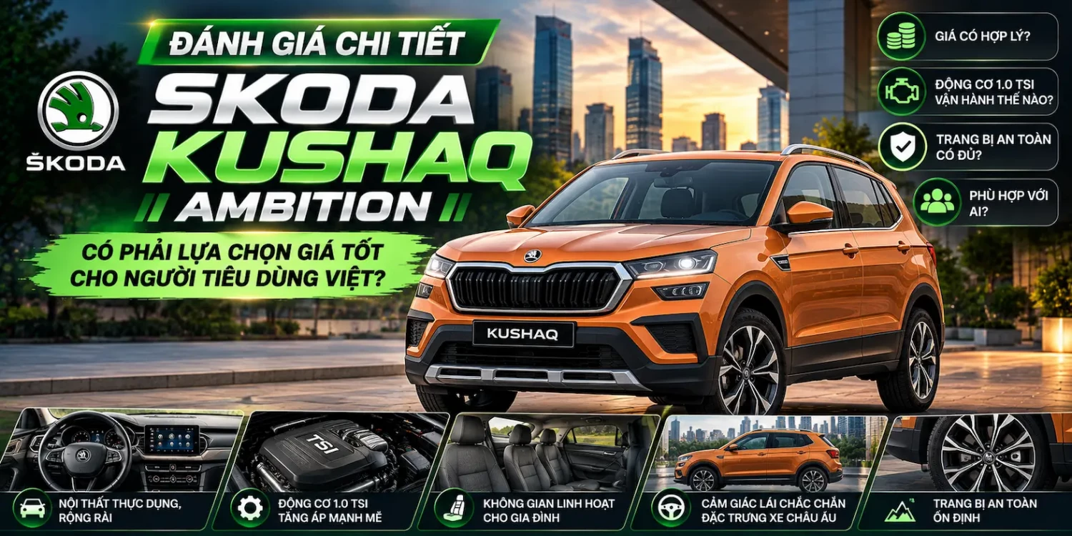 Đánh giá chi tiết Skoda Kushaq Ambition: Có phải lựa chọn giá tốt cho người tiêu dùng Việt?