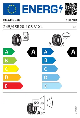Thông số MICHELIN Primacy 5 Energy 245/45R20