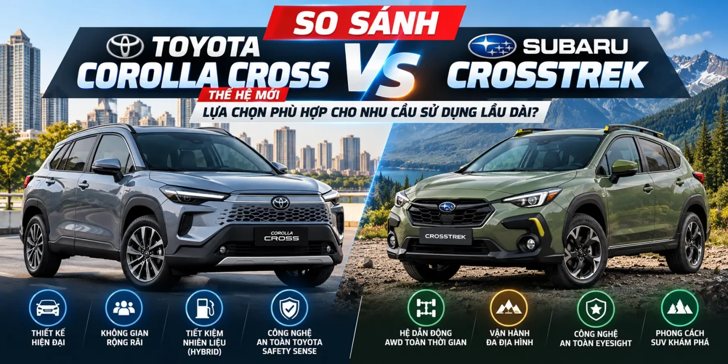 So sánh Toyota Corolla Cross và Subaru Crosstrek: Đâu là lựa chọn phù hợp cho nhu cầu sử dụng lâu dài?