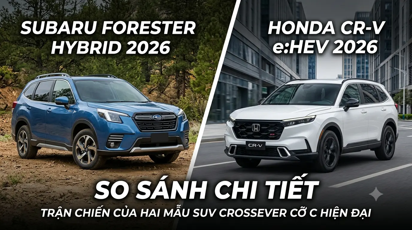 So sánh Chi tiết Subaru Forester Hybrid 2026 và Honda CR-V e:HEV 2026: Trận Chiến Của 2 Mẫu SUV Hybrid Cỡ C