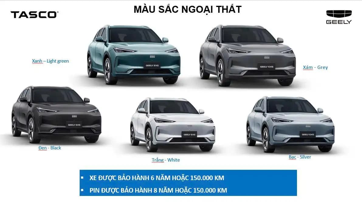 Màu xe Geely EX5