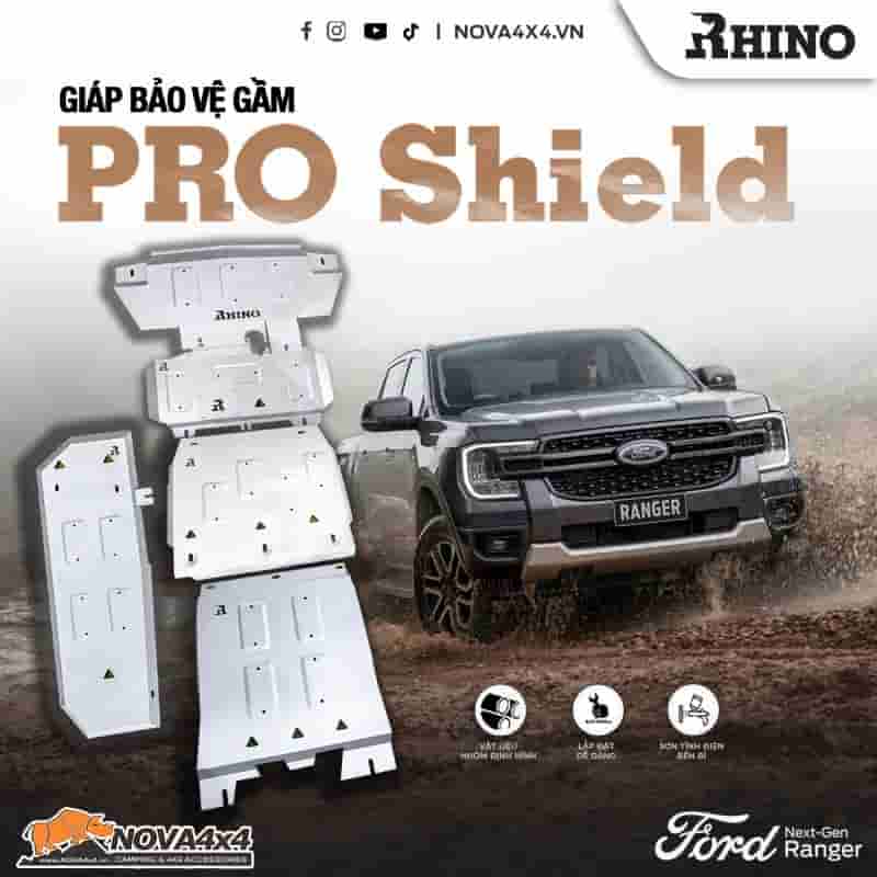 Bộ giáp bảo vệ gầm bằng nhôm rhino pro shield cho xe ford ranger...