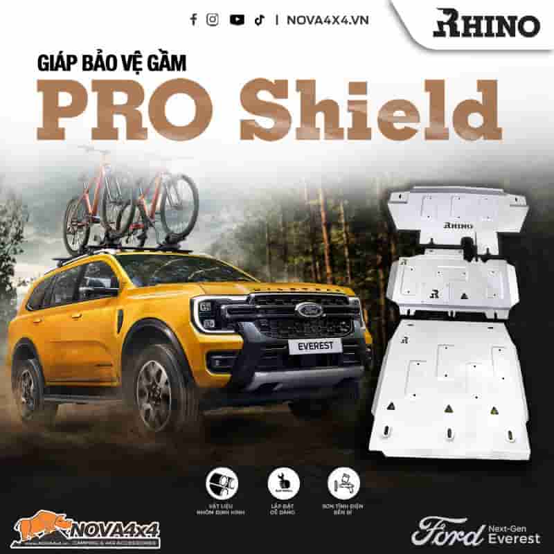 Bộ giáp bảo vệ gầm bằng nhôm rhino pro shield cho xe ford everest...