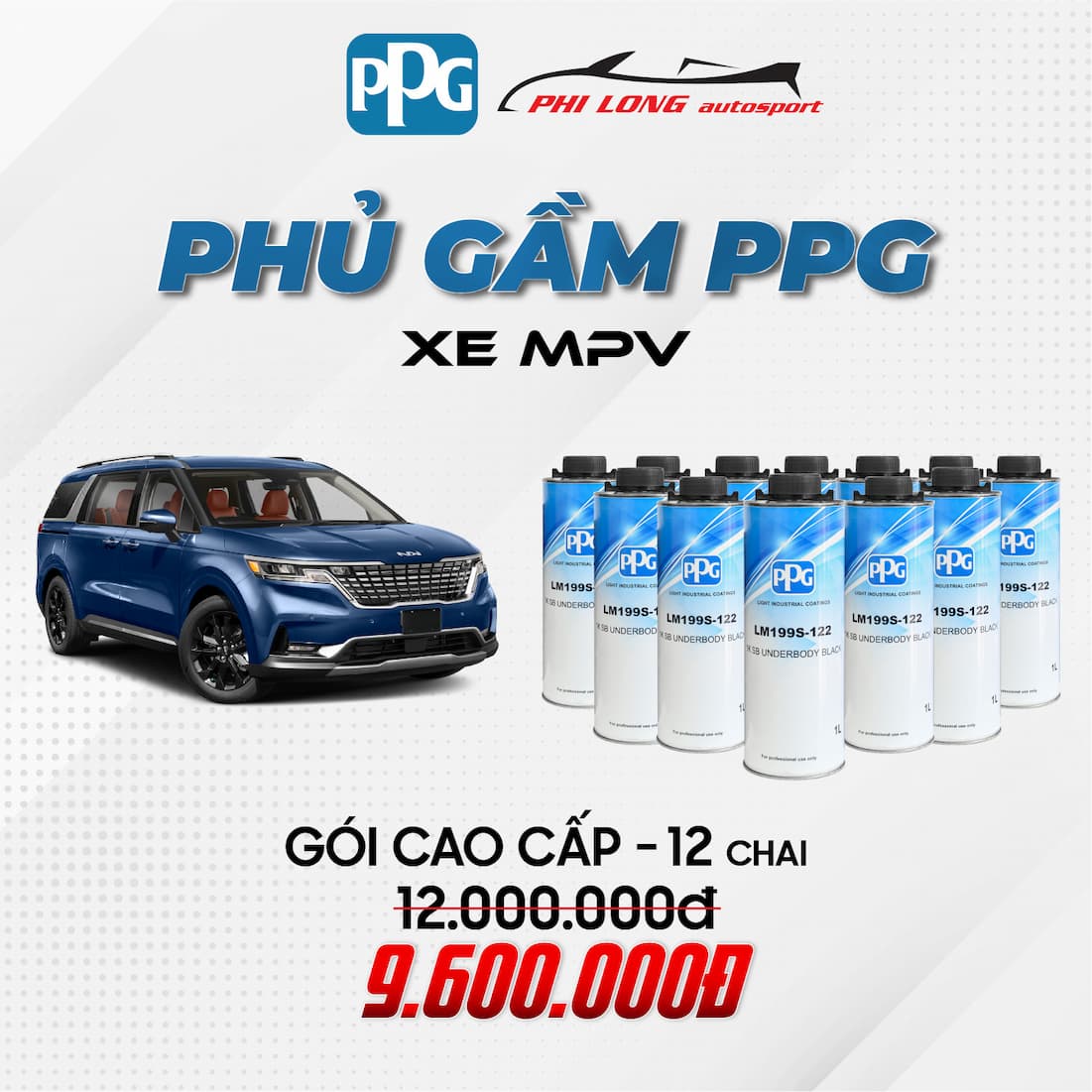 Phủ gầm ppg xe mpv gói cao cấp