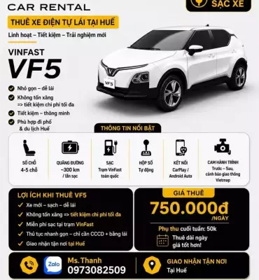 Cho thuê xe Vinfast VF5 tại Huế