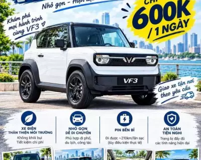 Cho thuê xe VinFast VF3 tự lái tại Bảo Lộc