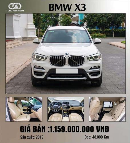 BMW X3 2019 Trắng/Kem odo 48.000km