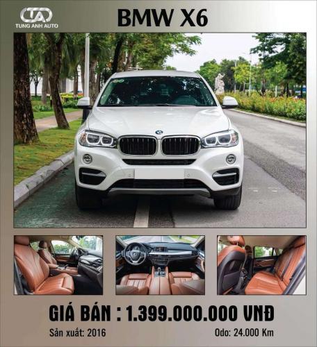 BMW X6 2016 Trắng/Nâu odo 24.000km