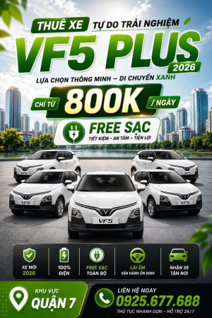 Cho thuê xe Vinfast VF5 Plus tại HCM
